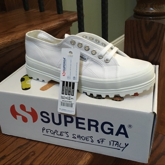 Superga Shoes - Superga 2555 Cotu White Sneaker Chunky Platform